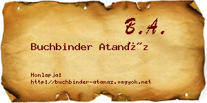 Buchbinder Atanáz névjegykártya